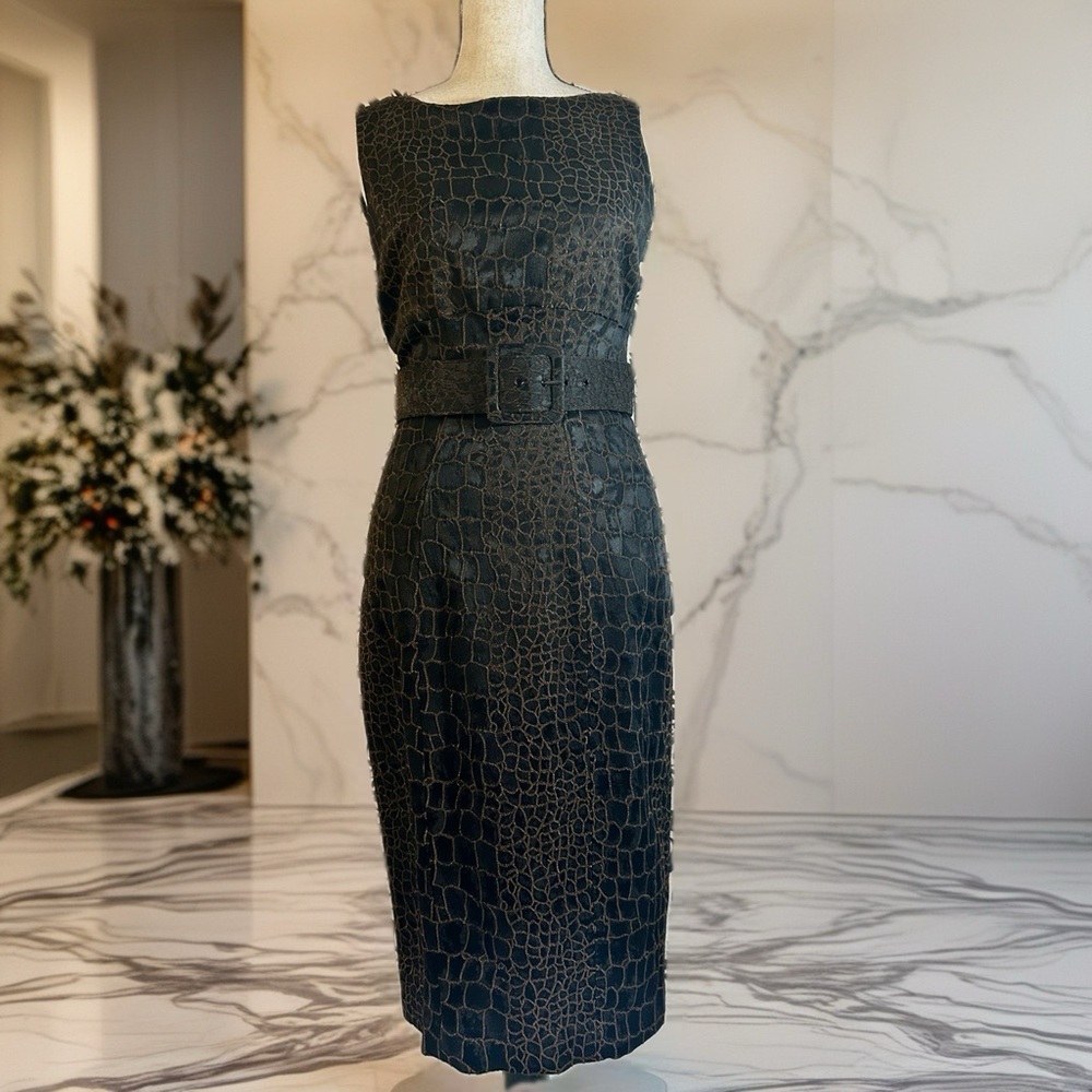 Cache Black textured dress
